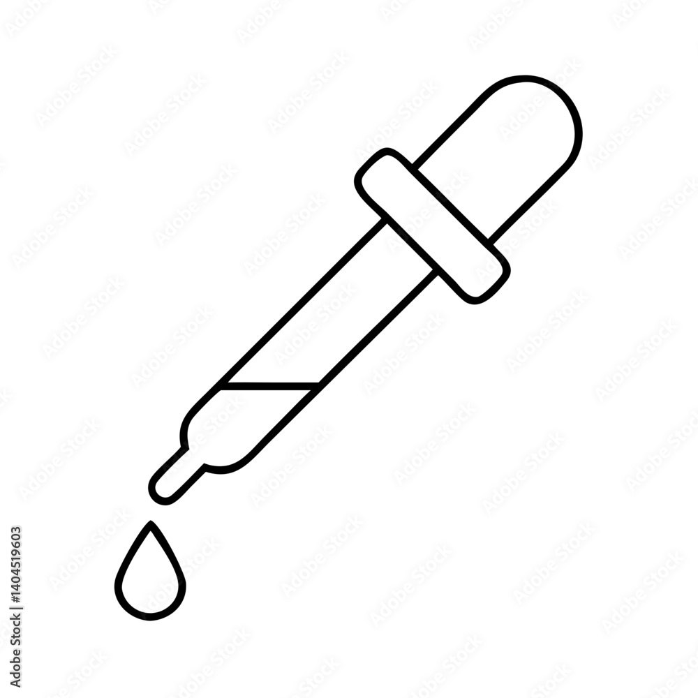 A simple line drawing of a dropper dispensing a single drop of liquid a pipette for precise measurements laboratory tool medical equipment essential oil application A simple line drawing of a dropper dispensing a single drop of liquid a pipette for precise measurements laboratory tool medical equipment essential oil application