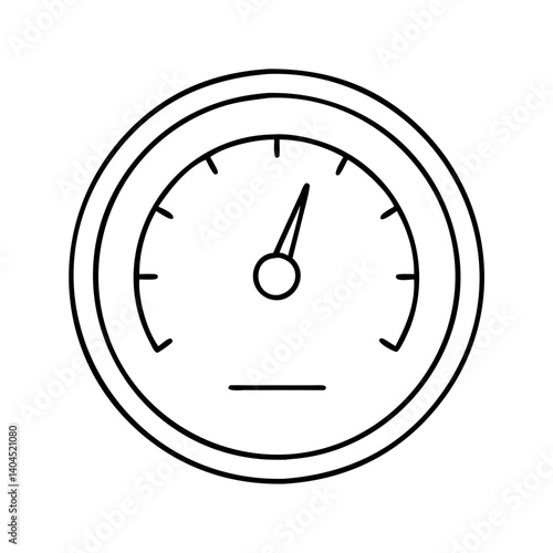 Simple Line Drawing of a Speedometer Gauge Showing Moderate Speed