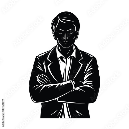 man in black suit