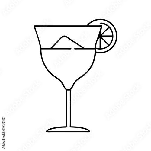 Refreshing Summer Cocktail Drink in Elegant Glass with Orange Slice Garnish