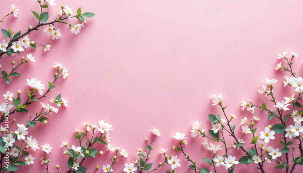 Obraz premium Spring background with text space wallpaper. Spring background top view