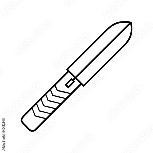 Gardening Hand Tool Trowel Illustration Line Art Design Simple Black and White Image