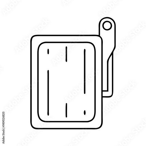 Line drawing of a small rectangular device with a handle a simple technological gadget maybe a portable electronic device