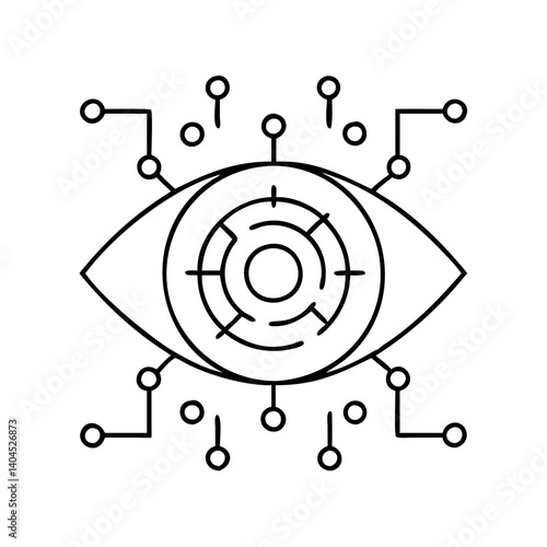 Futuristic Eye with Integrated Circuitry Advanced Technology Digital Vision System