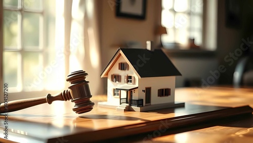 The judge's hammer falls, sealing the legal transfer of the quaint house model