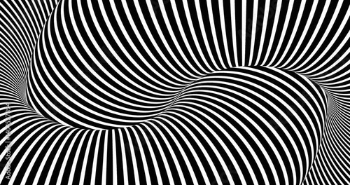 Hypnotic Psychedelic Black and White Optical Animation