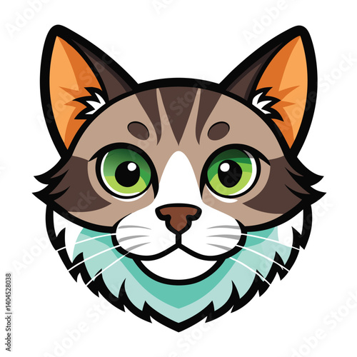 vector illustration of cartoon cat