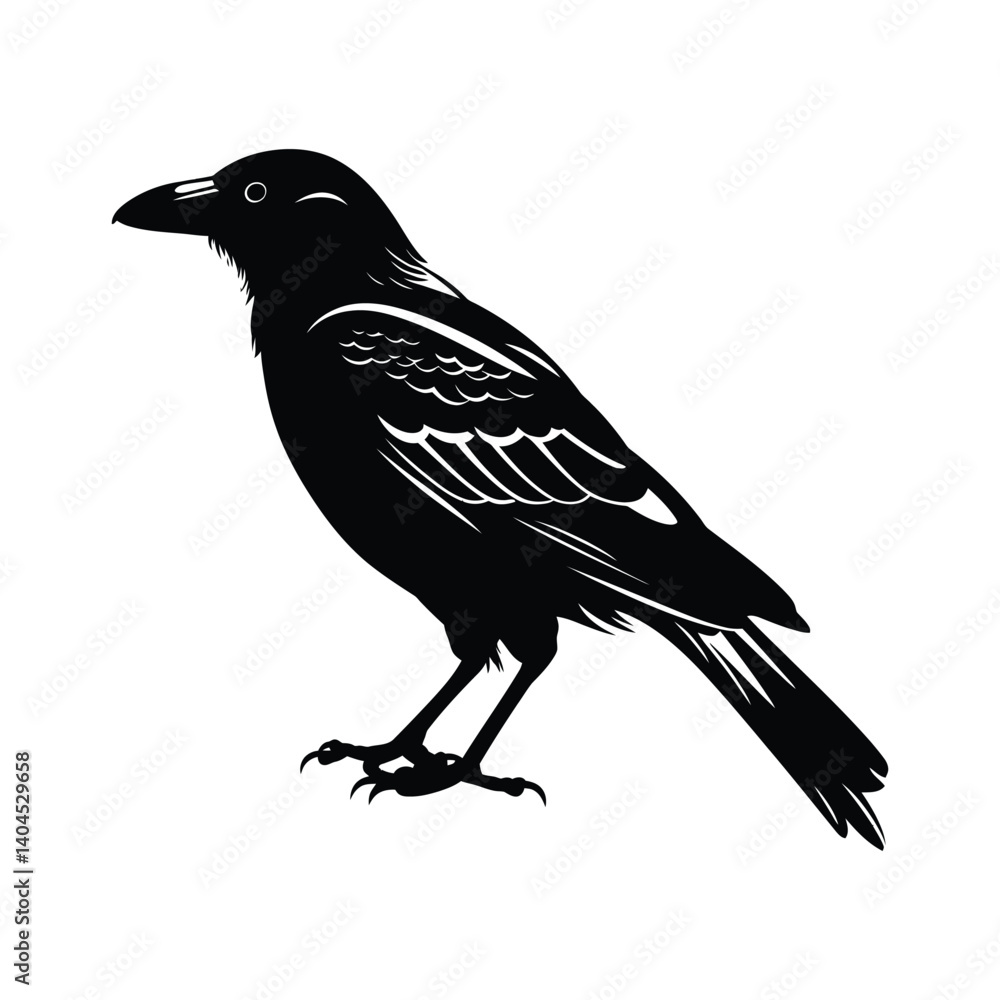 Fototapeta premium Crow minimalist silhouette design vector art