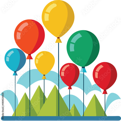 Balloon rising animated strikers