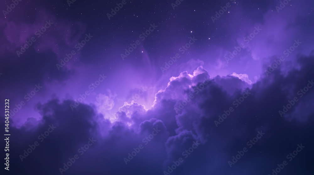 Fototapeta premium Swirling energy fields in space form ethereal nebula shapes, surrounded by quiet starlight.