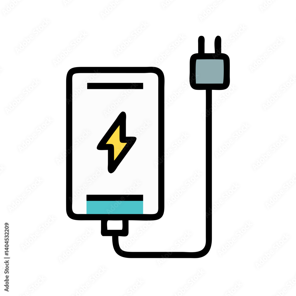 Portable Battery with Charging Lightning Symbol Icon Design Portable Battery with Charging Lightning Symbol Icon Design