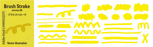 ブラシストローク ベクターイラストセット(手書き風/グランジ/インク/テクスチャ)
