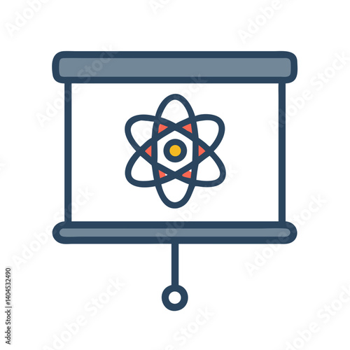 Presentation Slide with Atomic Symbol Icon Design
