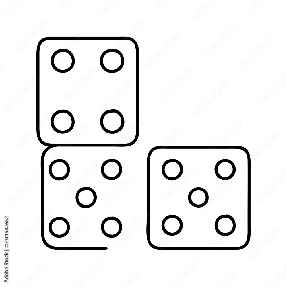 dice icon, dice line art - simple line art of dice, perfect for dice logos and icons dice icon, dice line art - simple line art of dice, perfect for dice logos and icons