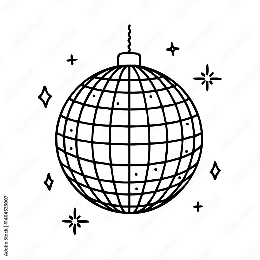 disco ball icon, disco ball line art - simple line art of disco ball, perfect for disco ball logos and icons disco ball icon, disco ball line art - simple line art of disco ball, perfect for disco ball logos and icons