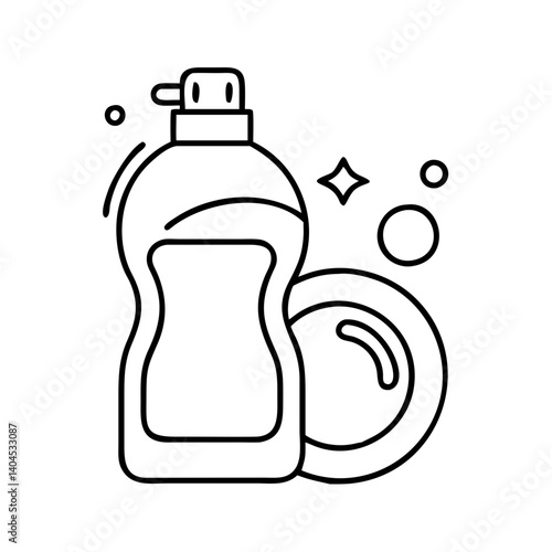 dish soap icon, dish soap line art - simple line art of dish soap, perfect for dish soap logos and icons
