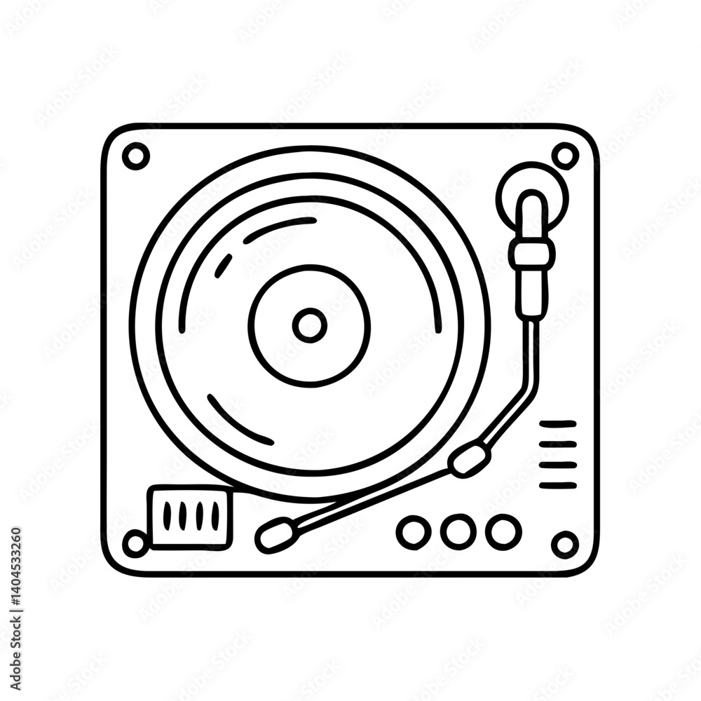 dj turntable icon, dj turntable line art - simple line art of dj turntable, perfect for dj turntable logos and icons dj turntable icon, dj turntable line art - simple line art of dj turntable, perfect for dj turntable logos and icons