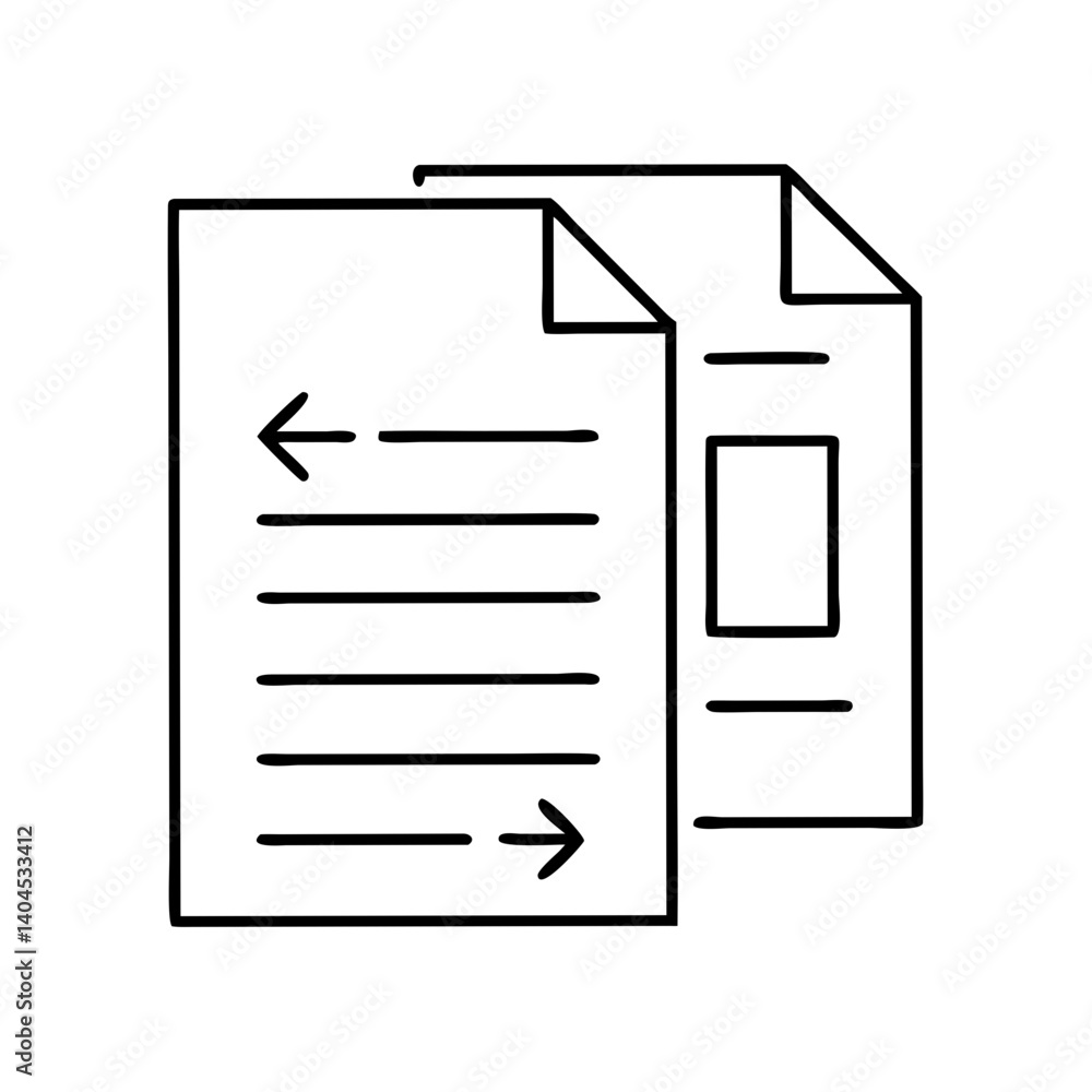 document icon, document line art - simple line art of document, perfect for document logos and icons document icon, document line art - simple line art of document, perfect for document logos and icons