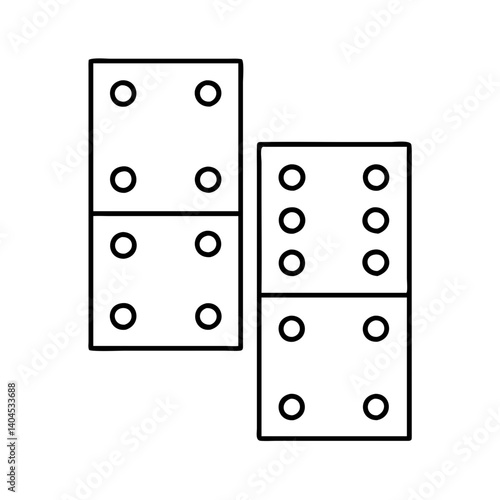 dominoes icon, dominoes line art - simple line art of dominoes, perfect for dominoes logos and icons