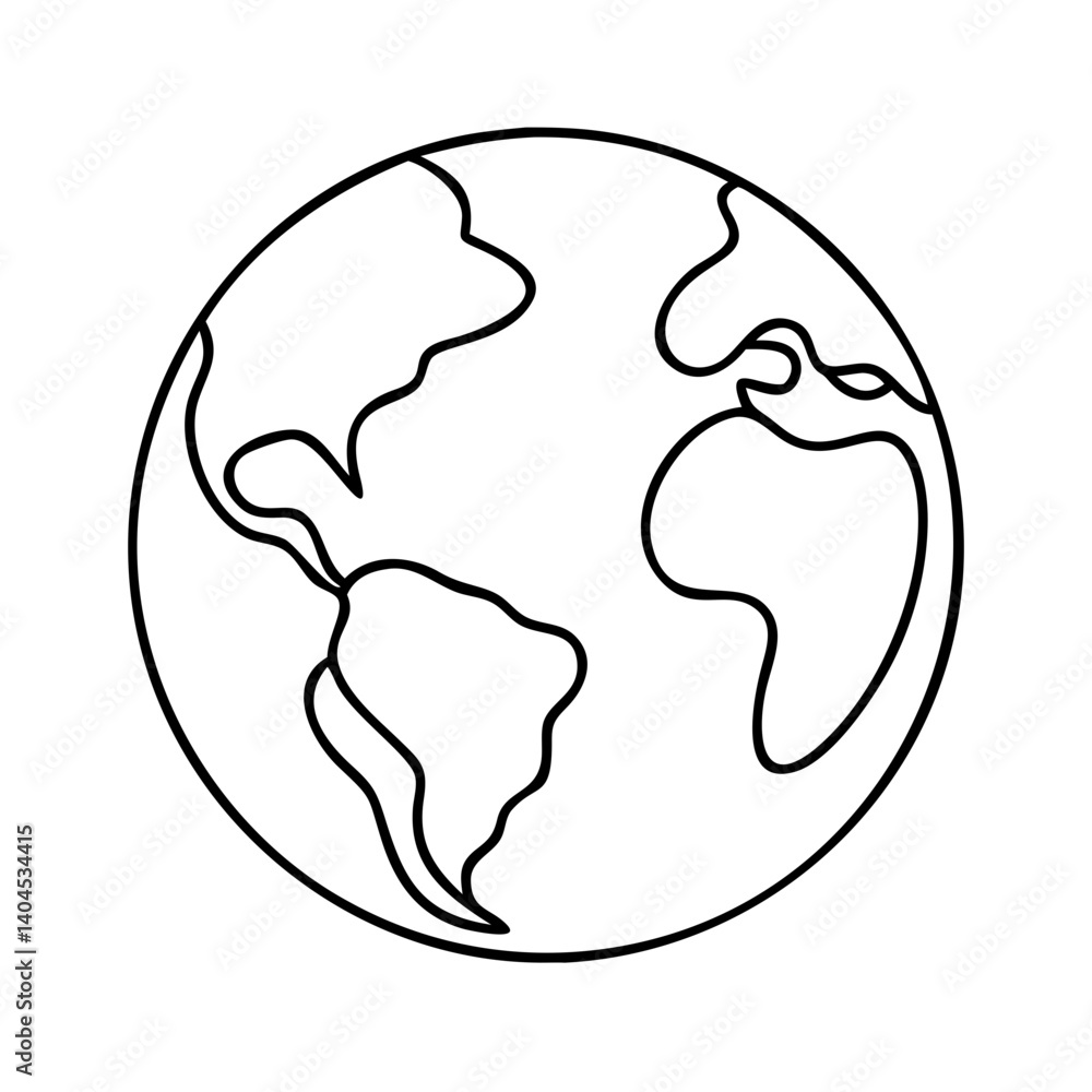earth icon, earth line art - simple line art of earth, perfect for earth logos and icons earth icon, earth line art - simple line art of earth, perfect for earth logos and icons