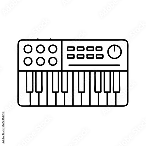 edm synthesizer icon, edm synthesizer line art - simple line art of edm synthesizer, perfect for edm synthesizer logos and icons