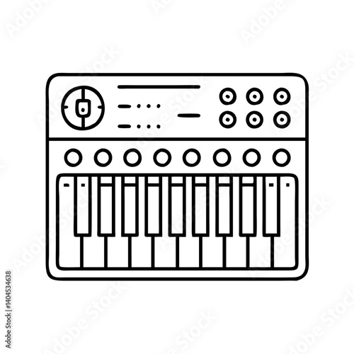 edm synthesizer icon, edm synthesizer line art - simple line art of edm synthesizer, perfect for edm synthesizer logos and icons