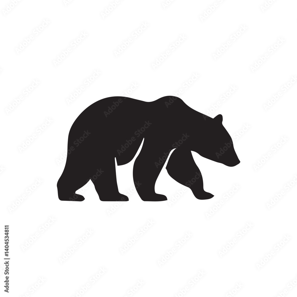 Obraz premium vector illustration of bear with editable strokes and shape