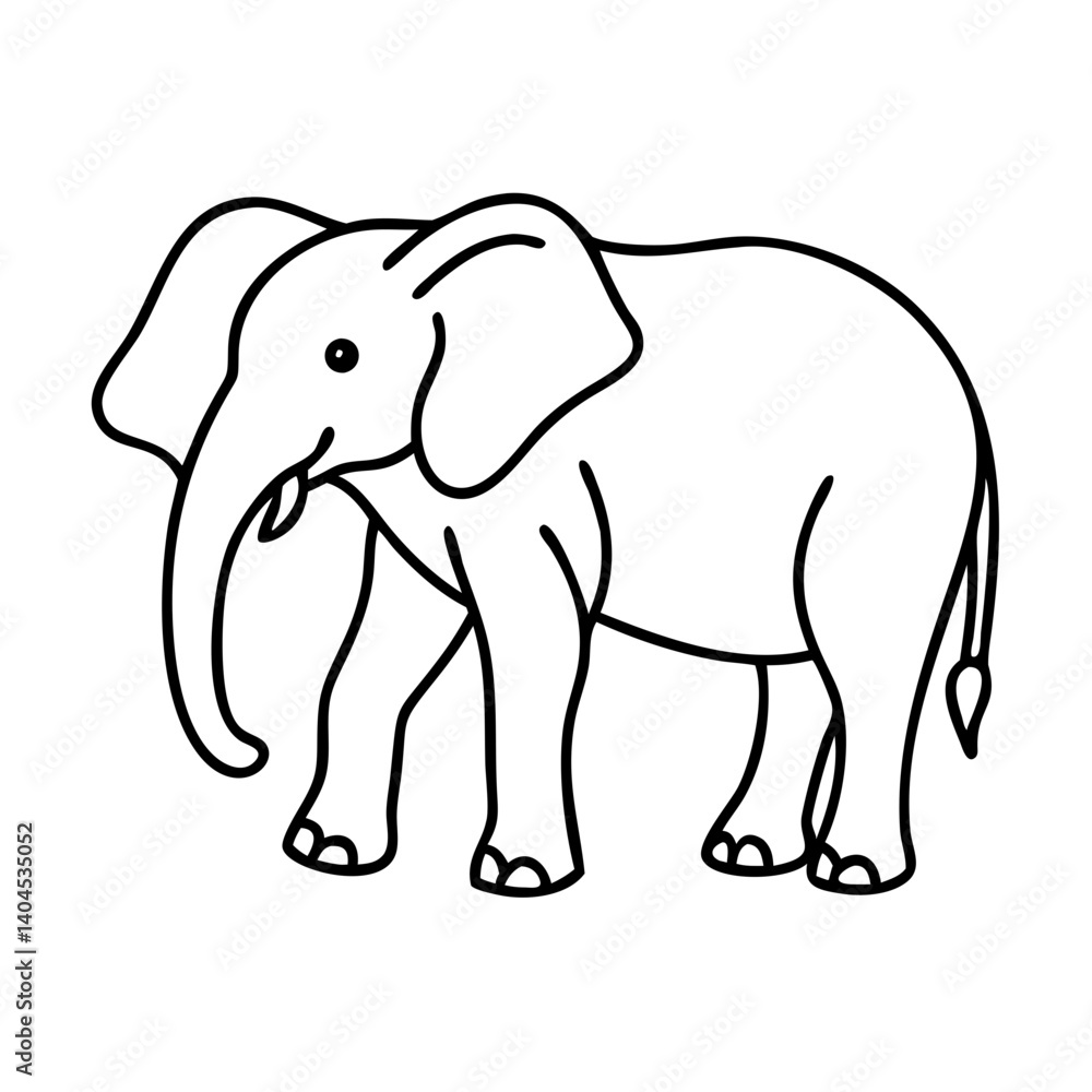 Fototapeta premium elephant icon, elephant line art - simple line art of elephant, perfect for elephant logos and icons