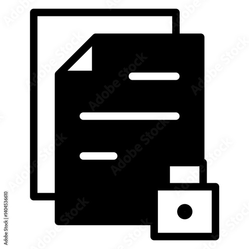 Lock Document Solid Icon
