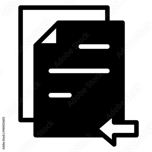 Move In Document Solid Icon