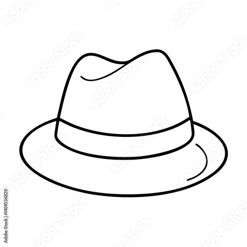 fedora icon, fedora line art - simple line art of fedora, perfect for fedora logos and icons