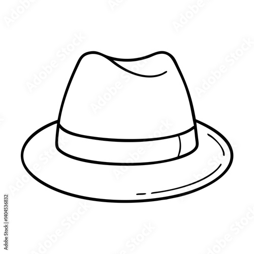 fedora icon, fedora line art - simple line art of fedora, perfect for fedora logos and icons