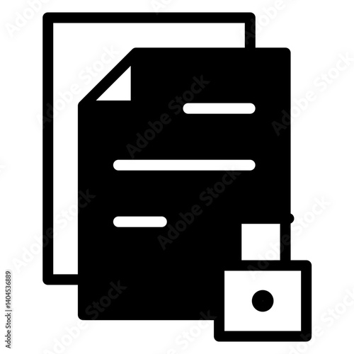 Unlock Document Solid Icon