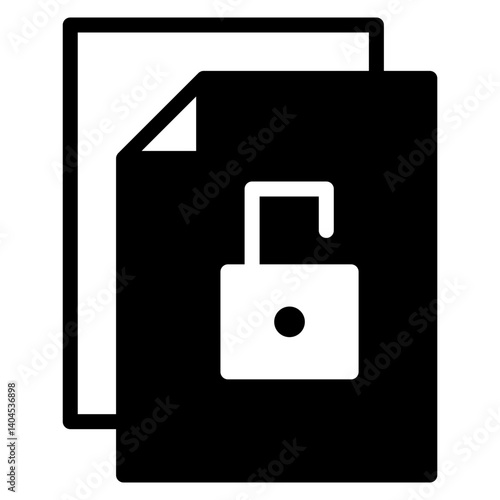 Unlock Document Solid Icon