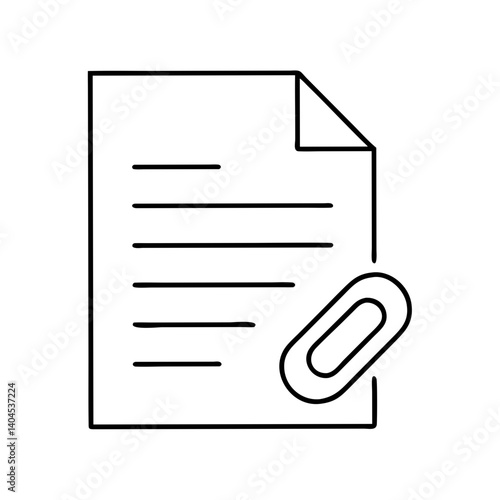 file attachment icon, file attachment line art - simple line art of file attachment, perfect for file attachment logos and icons