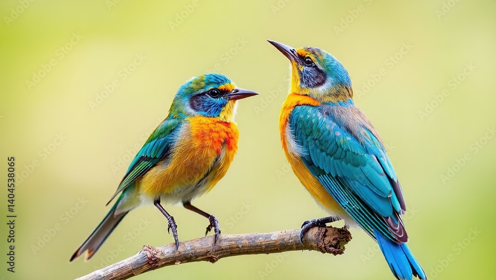 Fototapeta premium Two birds in graceful flight, showcasing natural beauty.