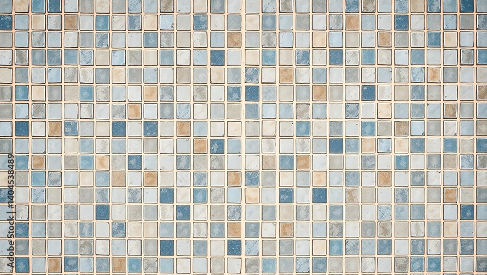 Fototapeta premium Symmetrical Mosaic Tile Pattern - Geometric Design for Backgrounds