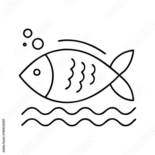 fish icon, fish line art - simple line art of fish, perfect for fish logos and icons