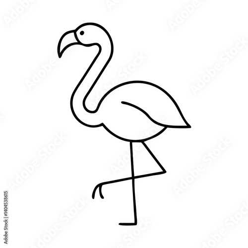 flamingo icon, flamingo line art - simple line art of flamingo, perfect for flamingo logos and icons