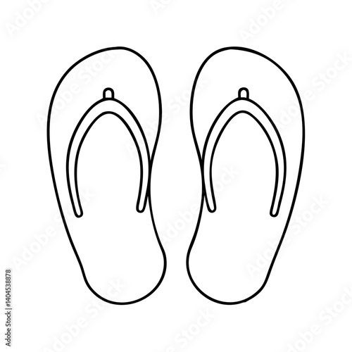 flip flops icon, flip flops line art - simple line art of flip flops, perfect for flip flops logos and icons
