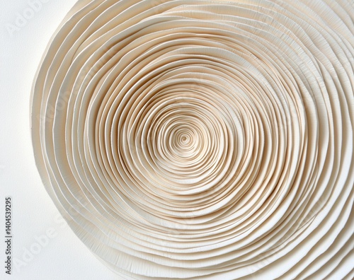 Intricate Paper Art with Spiral Design and Soft White Texture