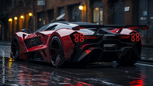 Electric car conceptHD 8K wallpaper Stock Photographic Image