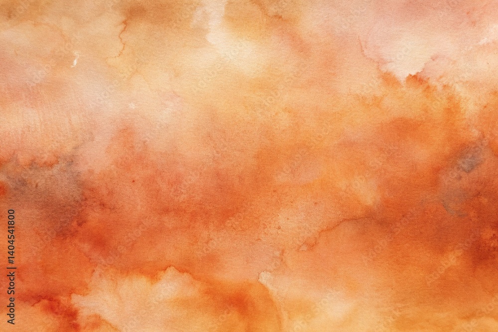 Beautiful warm abstract watercolor background featuring soft blends of orange, peach, and cream colors ideal for various creative projects and designs