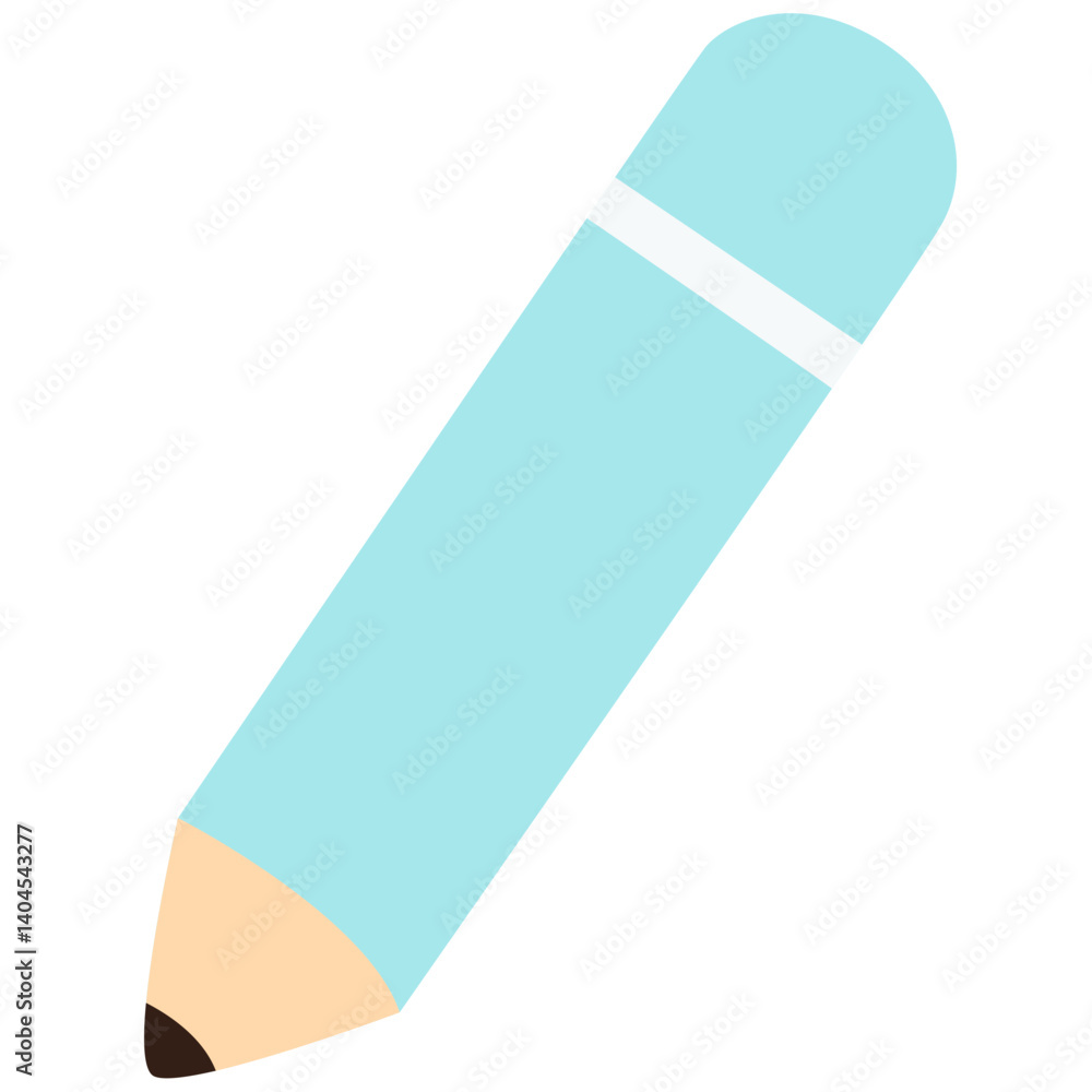 Flat vector of a double-ended pencil. Ideal for school supplies, creative tools, drawing and design projects, educational materials, and cute stationery-themed illustrations.