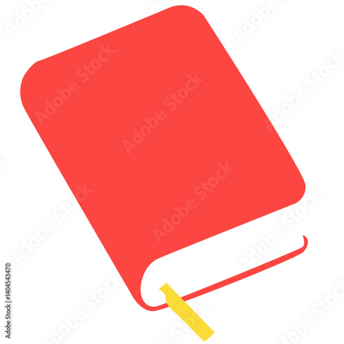 Flat vector illustration of a closed red book. Perfect for educational content, school projects, digital design elements, or academic-themed resources.
