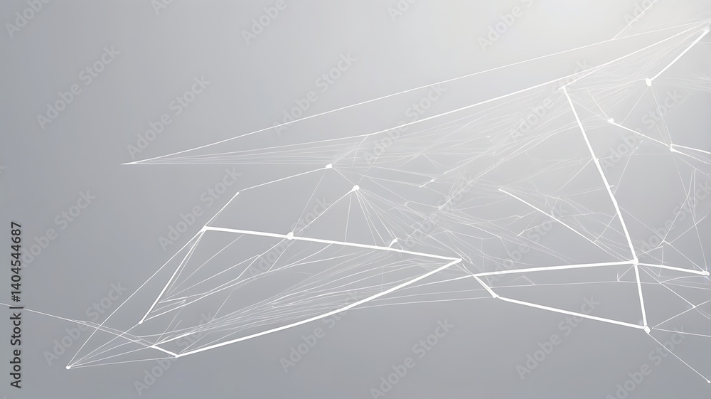 Obraz premium Abstract Network Connection Geometric Lines and Nodes