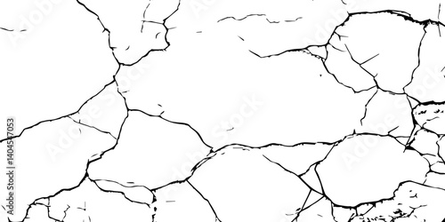 Transparent Background Vector Texture of Grunge Cracks and Fractured Earth – Realistic Dry Soil Pattern with Rough Distressed Overlay for Creative Use
