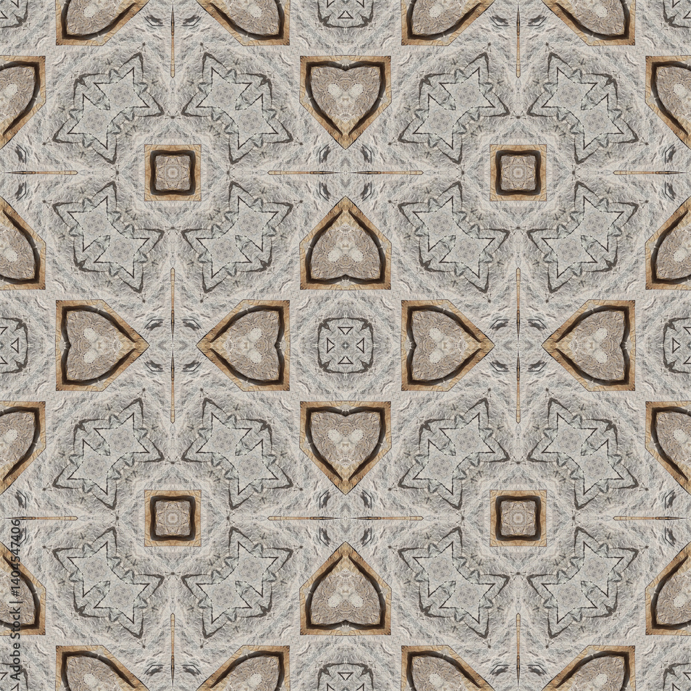 Seamless abstract pattern. Symmetrical texture. Kaleidoscope