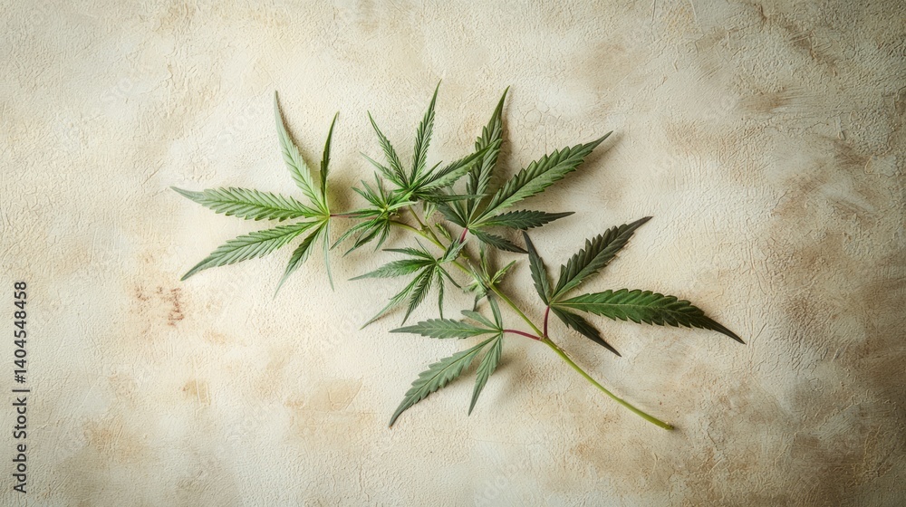 Serene Cannabis Leaves on Soft Background for Natural Imagery Serene Cannabis Leaves on Soft Background for Natural Imagery