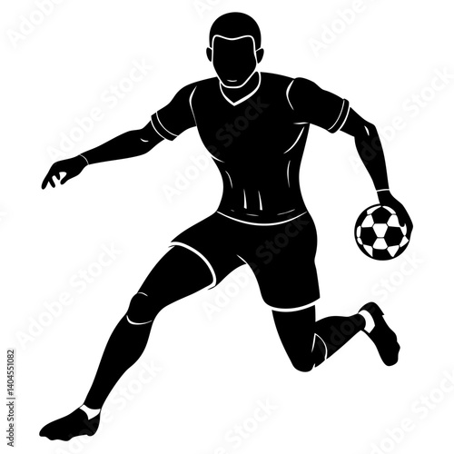 Scocer player vector silhouette single collection